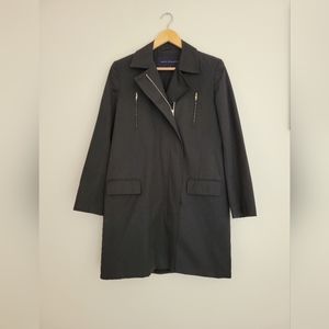 FRENCH CONNECTION VINTAGE 1990's Black Zipper Trench - Size 8